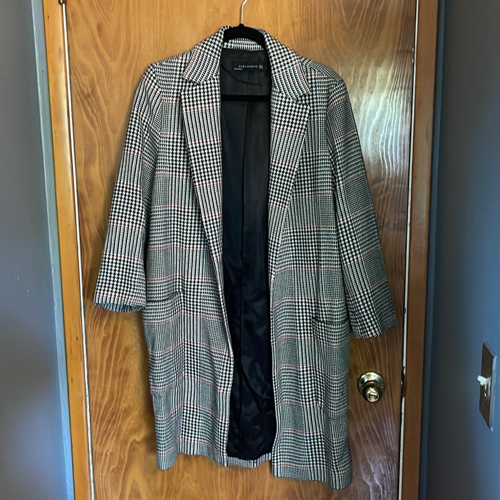 Zara woman plaid coat